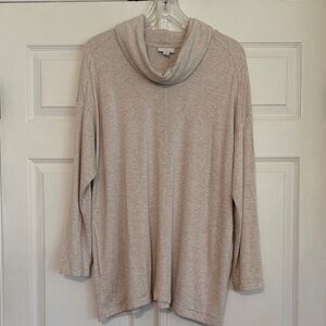Pure Jill Cozy Cream Cowl Neck Tunic